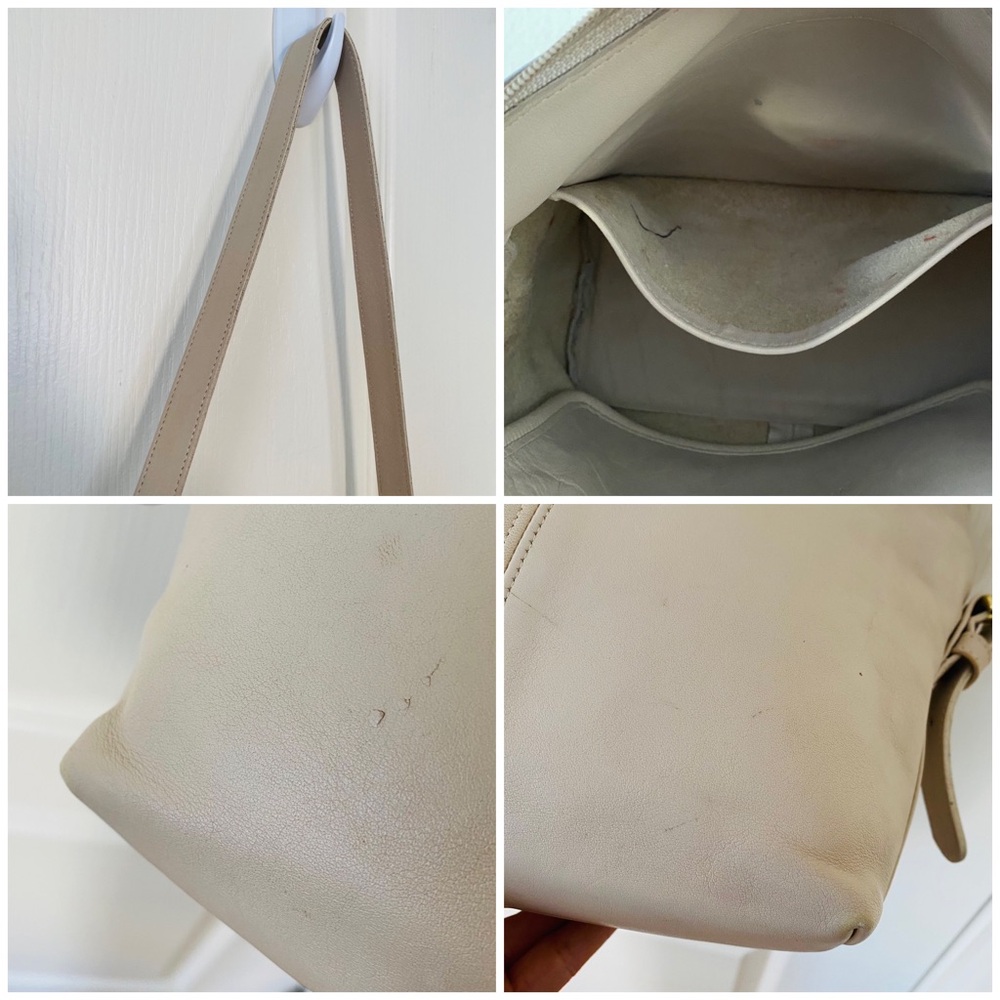 Coach Vintage 1980s Cream Bone Color Leather Crossbody Bag 0592-358 - Picture 11 of 12